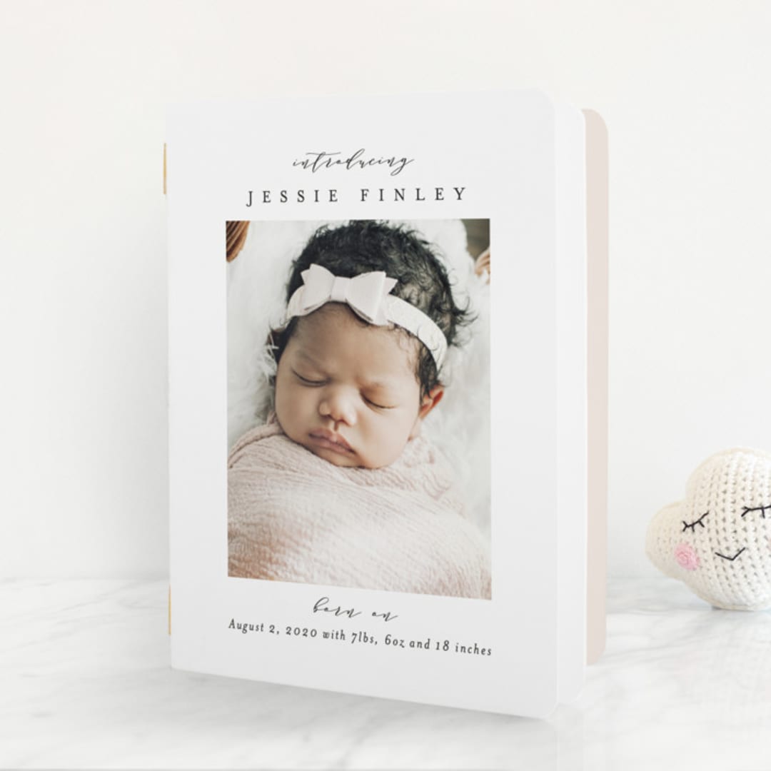 "Elegant Collage" - Birth Announcement Booklette™ Cards in Ink by Ana Sharpe - Front
