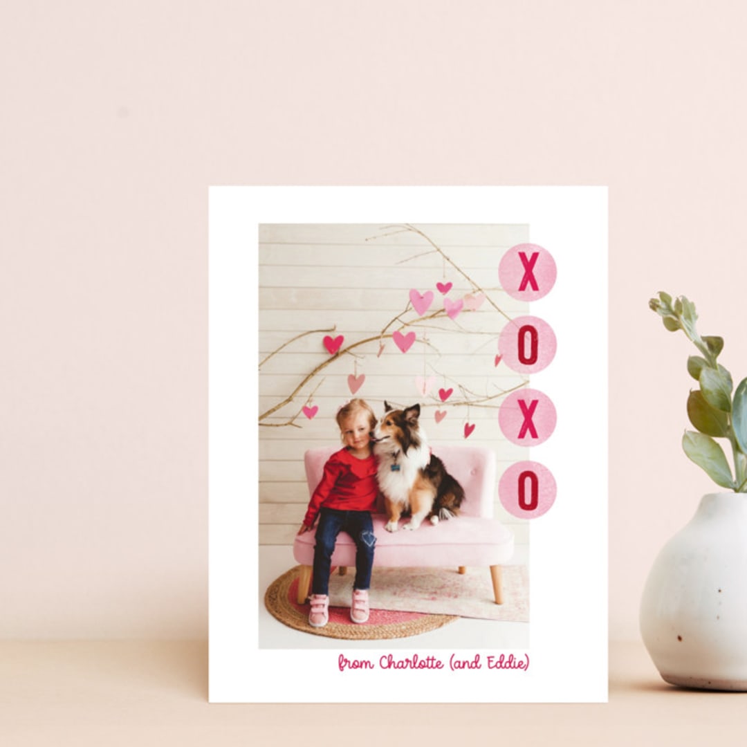 "XO Tissue" - Personalized Stationery in Berry by Dawn Pope - Front