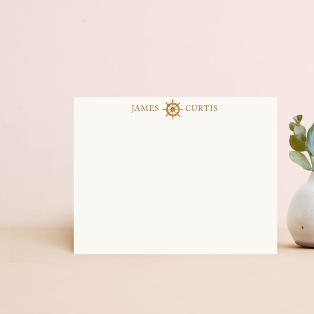 "Steering" - Personalized Stationery in Sandstone by Lisa Travis - Front
