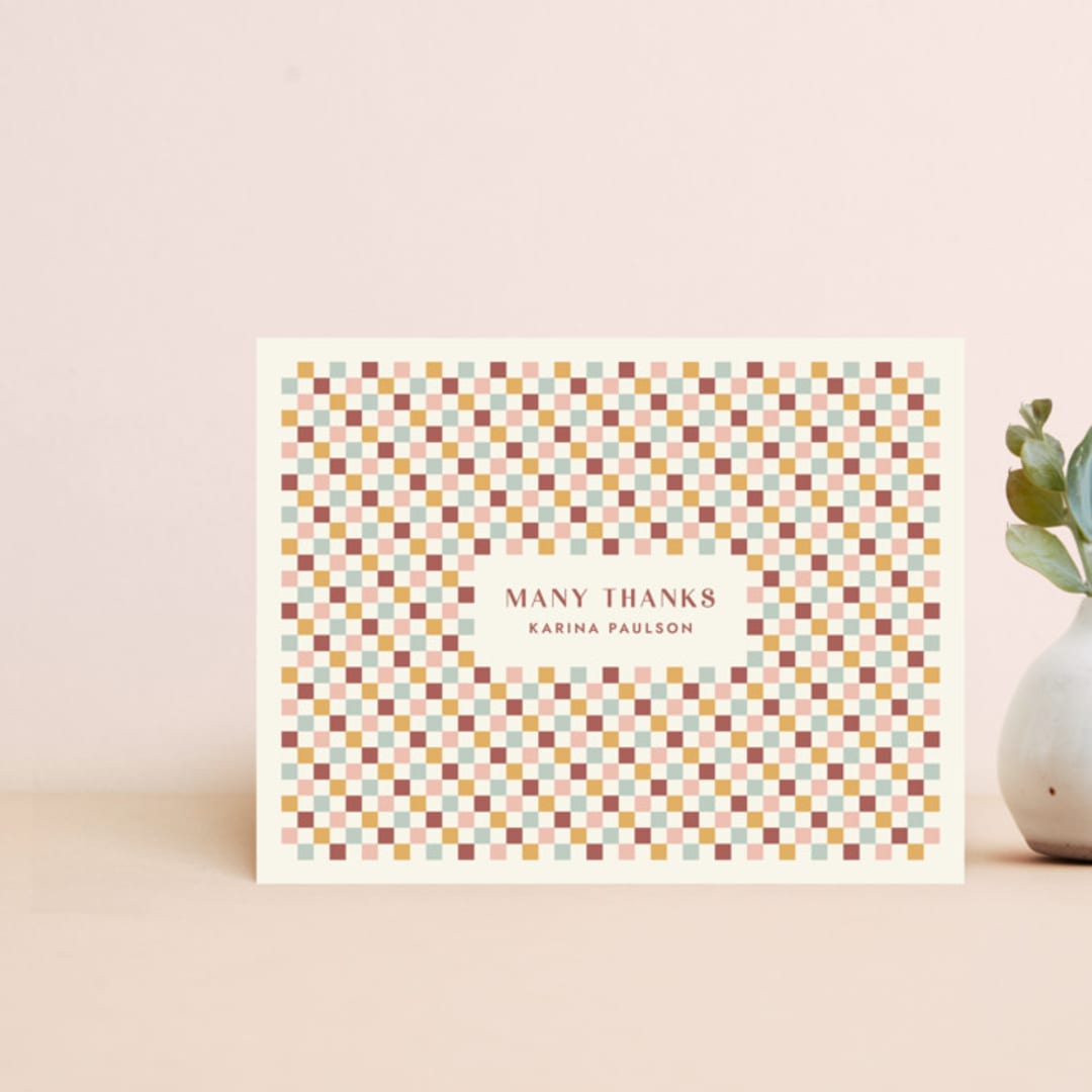 Checkerboard Frame Thank You Card