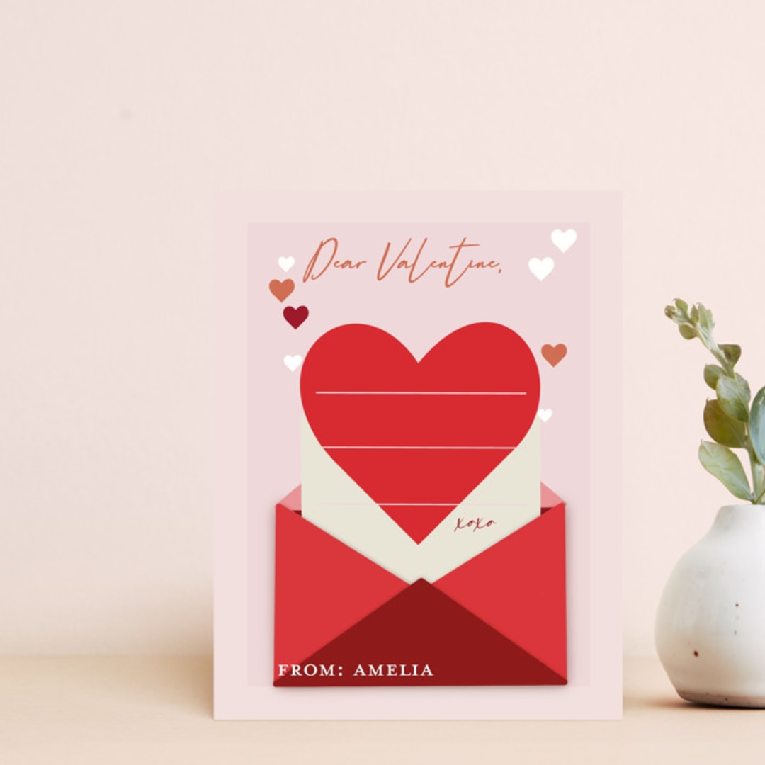 "Blank Write 2 The Heart" - Personalized Stationery in Cherry by Zhay Smith - Front