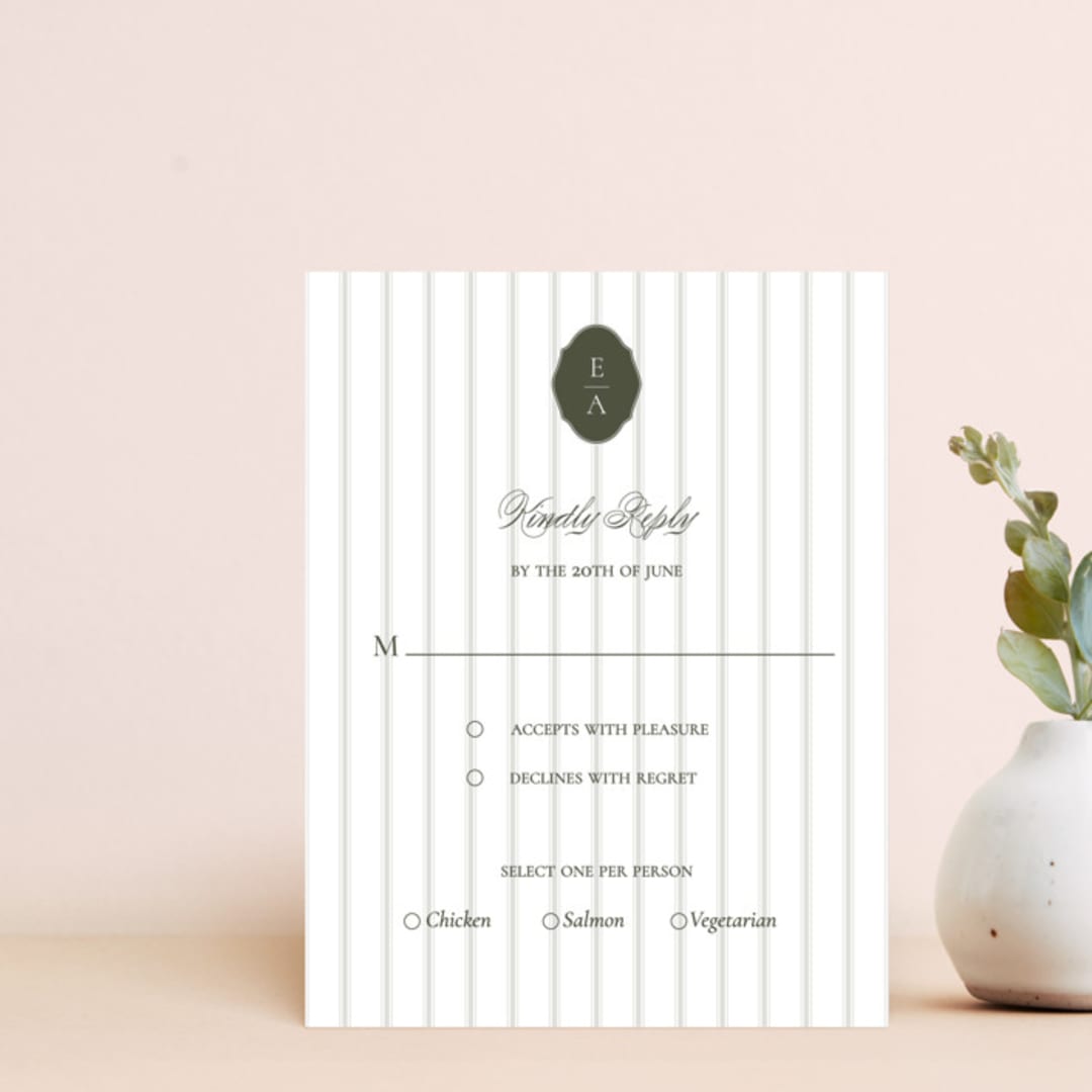 "Telma" - Personalized Stationery in Olive by Lisa Joanna Harrison - Front