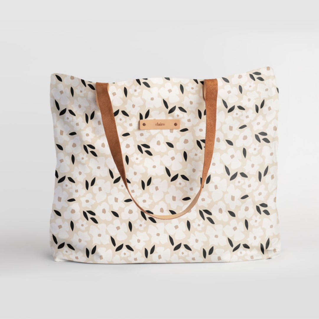 "Primavera" - Carry-All Slouch Tote in Daisy by Iveta Angelova - Carry-All Slouch Tote