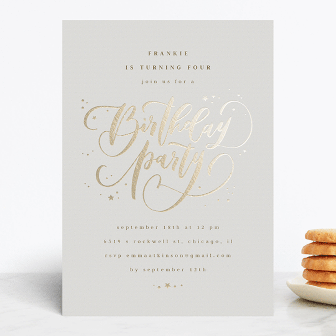 "birthday swirls" - Children's Birthday Party Invitations in Pudding by Anastasia Makarova - Front