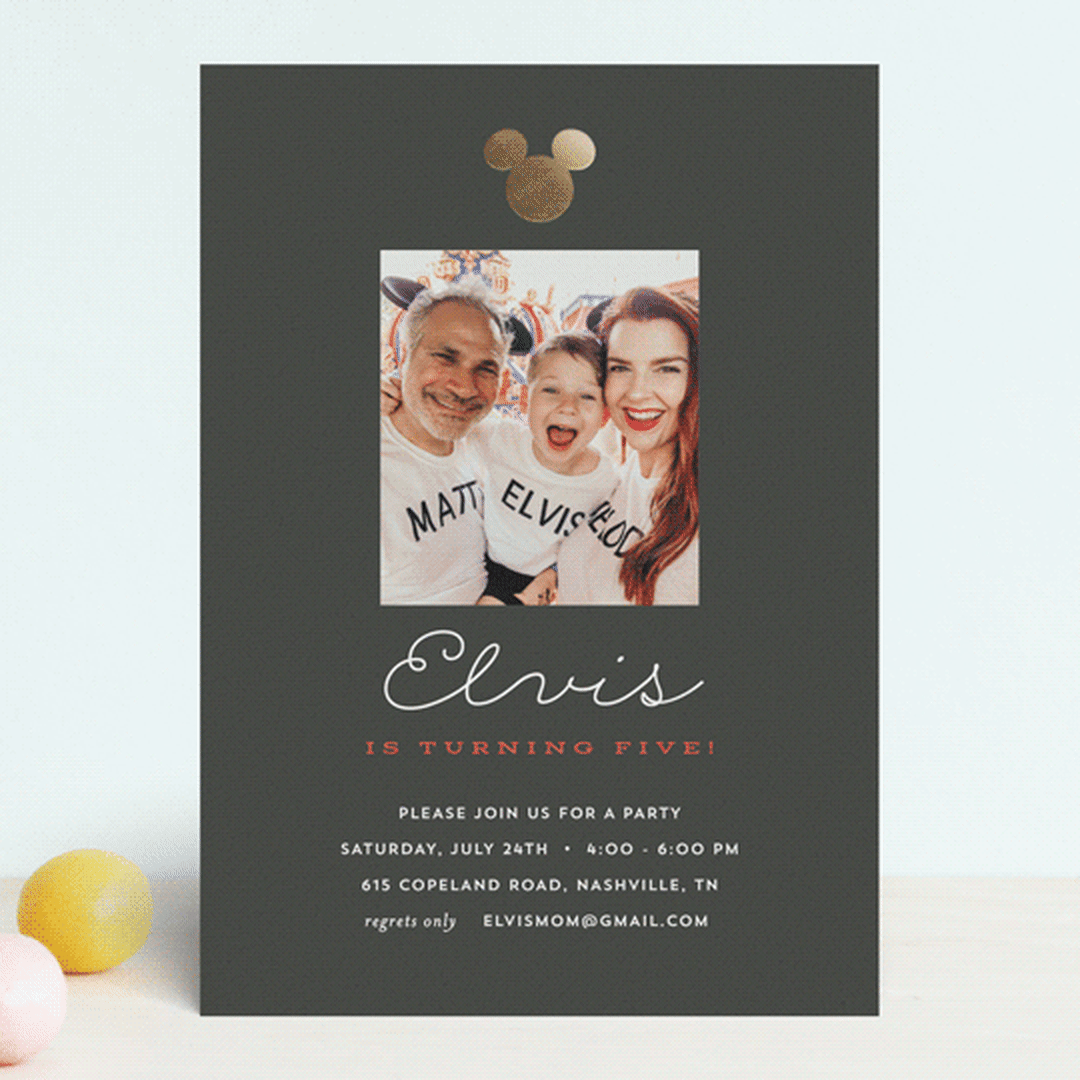 "Disney's Mickey party" - Children's Birthday Party Invitations in Cobblestone by Sara Hicks Malone - Front