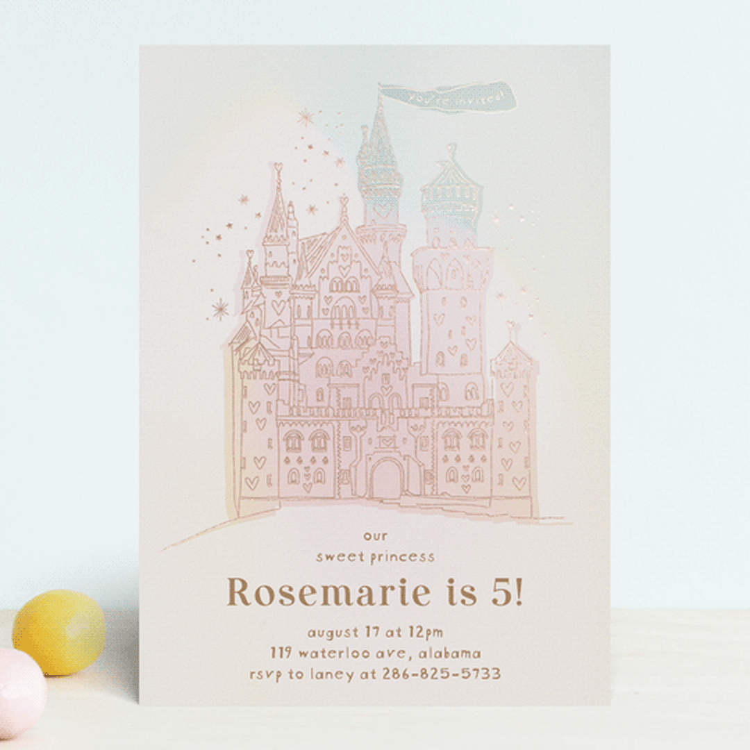 "princess fairytale castle" - Children's Birthday Party Invitations in Carnation by Phrosné Barwood - Front