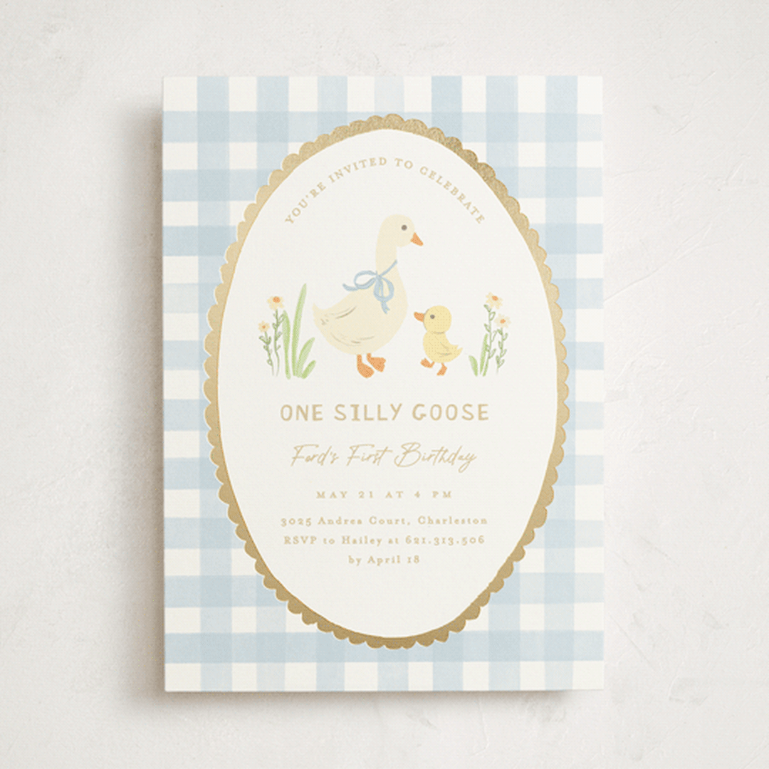 "Vintage goose" - Children's Birthday Party Invitations in Sky by Creo Study - Front
