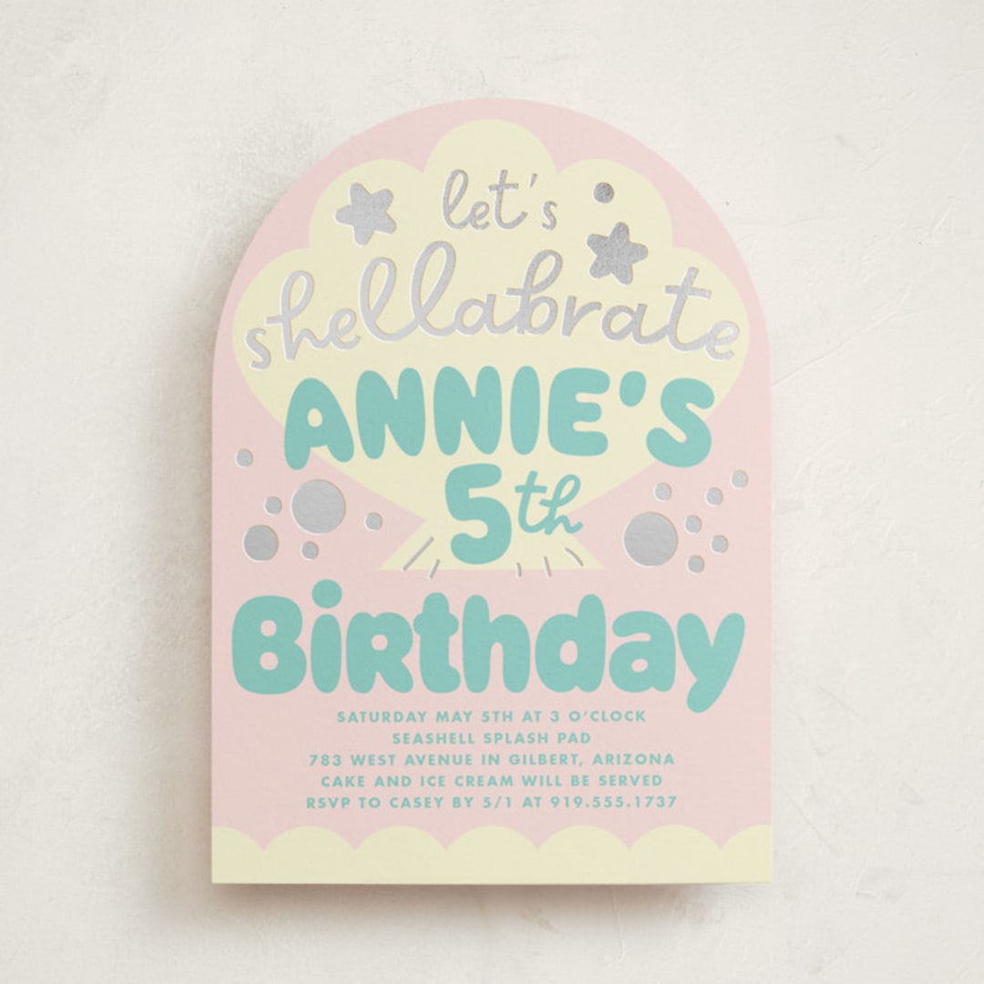 "Shelly" - Children's Birthday Party Invitations in Candy by Baumbirdy - Front