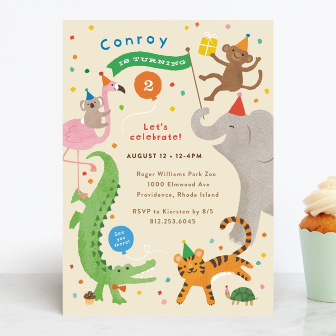 "confetti crew" - Children's Birthday Party Invitations in Sugar Cookie by Jennifer Wick - Front