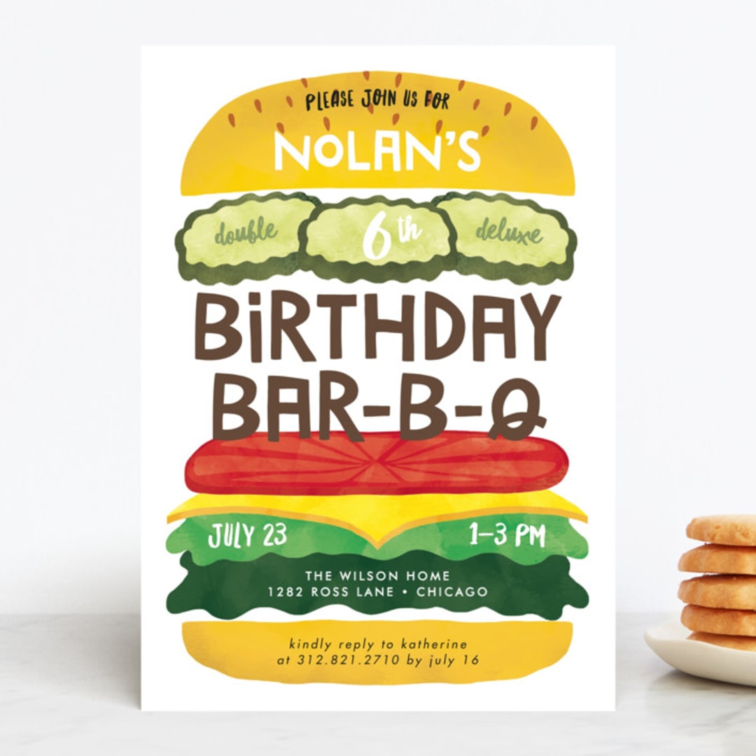 "Birthday Burger" - Children's Birthday Party Invitations in Classic by Lehan Veenker - Front