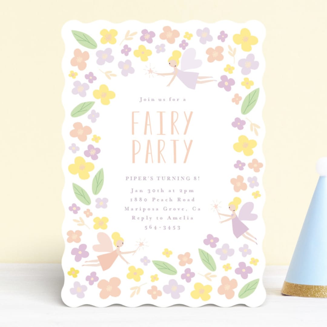 "fairy garden" - Children's Birthday Party Invitations in Peach by Angela Thompson - Front