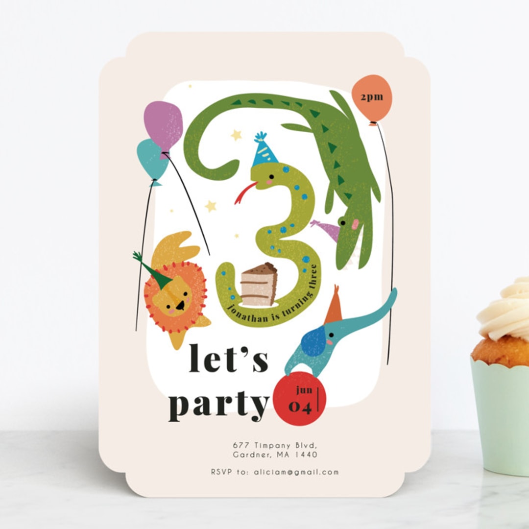 "PPParty" - Children's Birthday Party Invitations in Sand by samovilka - Front