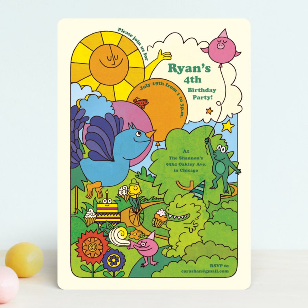 "Birthday Groove" - Children's Birthday Party Invitations in Summer by Morgan Ramberg - Front