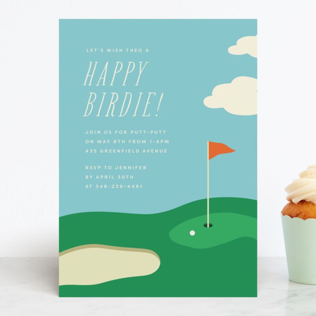 "happy birdie" - Children's Birthday Party Invitations in Emerald by Ellen Schlegelmilch - Front
