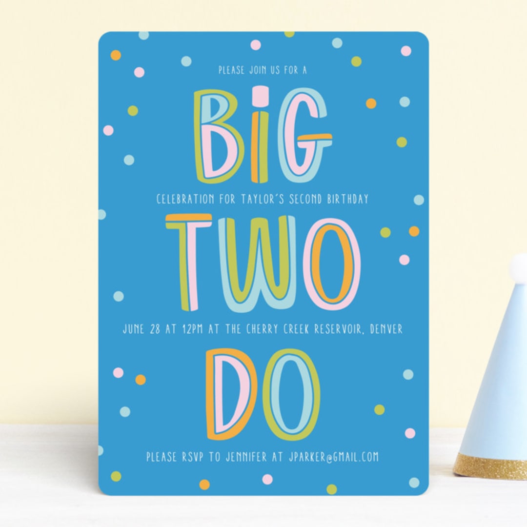 "Two Do" - Children's Birthday Party Invitations in Pool by Jenna Holcomb - Front