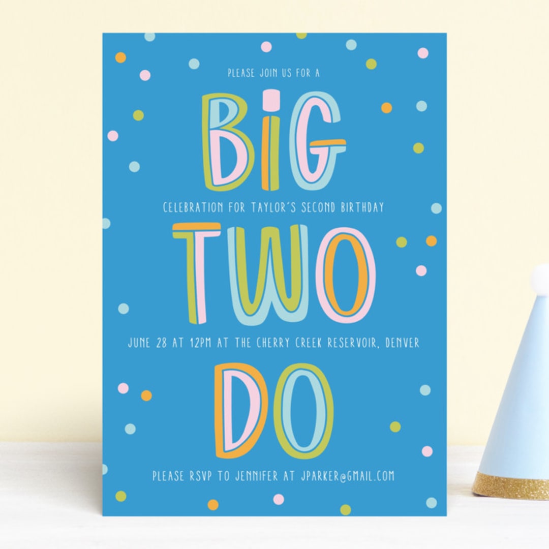 "Two Do" - Children's Birthday Party Invitations in Pool by Jenna Holcomb - Front
