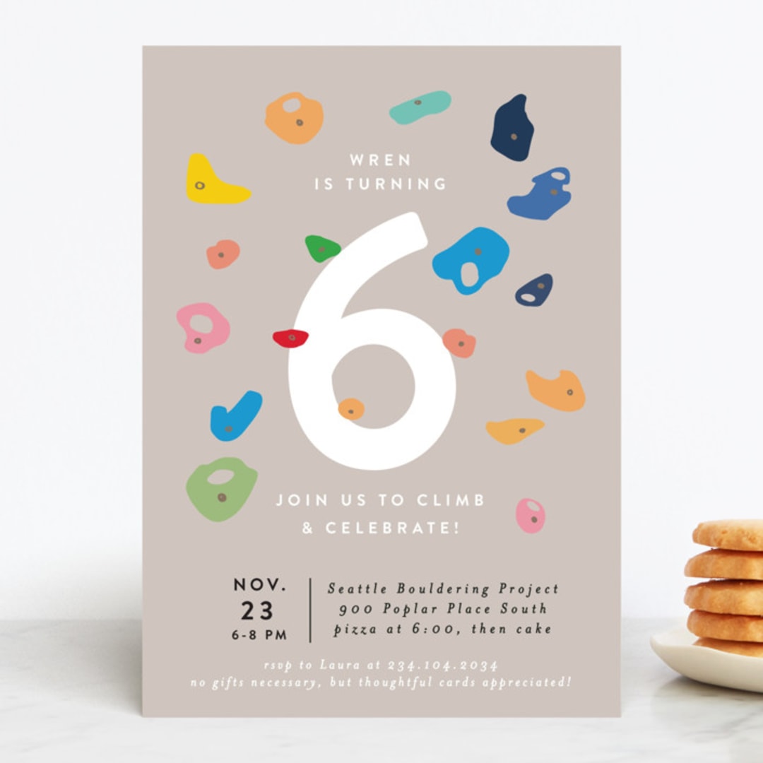 "Bouldering" - Children's Birthday Party Invitations in Bouldering by Alethea and Ruth - Front