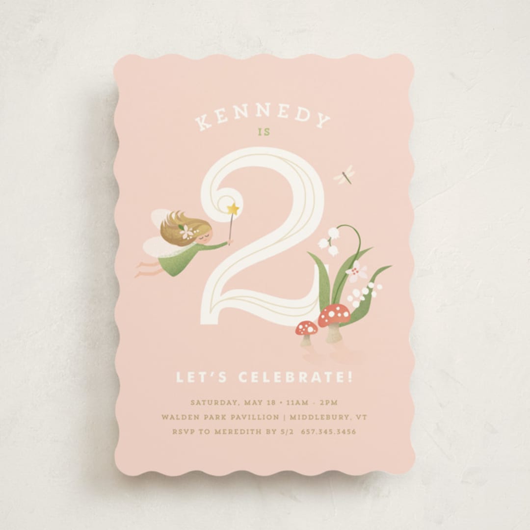 "Vintage Woodland Fairy" - Children's Birthday Party Invitations in Petal by Jennifer Wick - Front