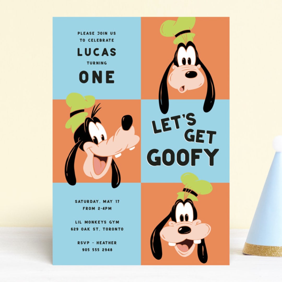 "Disney's Goofy Birthday" - Children's Birthday Party Invitations in Gumdrop by Kristen Knechtel - Front