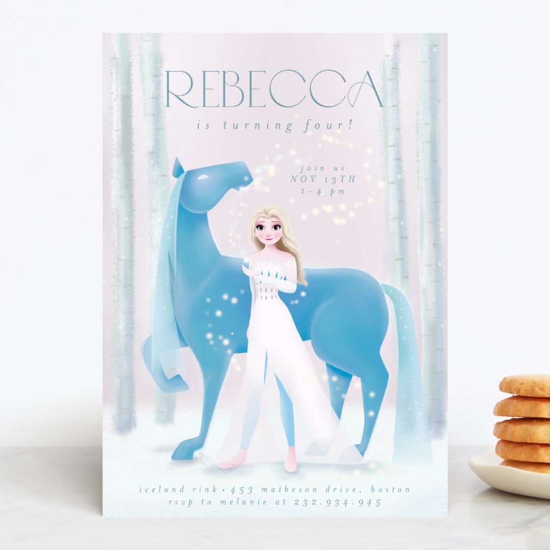 "Disney's Elsa and Nokk Magical Forest" - Children's Birthday Party Invitations in Dawn by Kim Thoa - Front