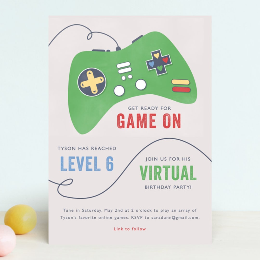 "Got Game" - Children's Birthday Party Invitations in Grass by Bethany Anderson - Front
