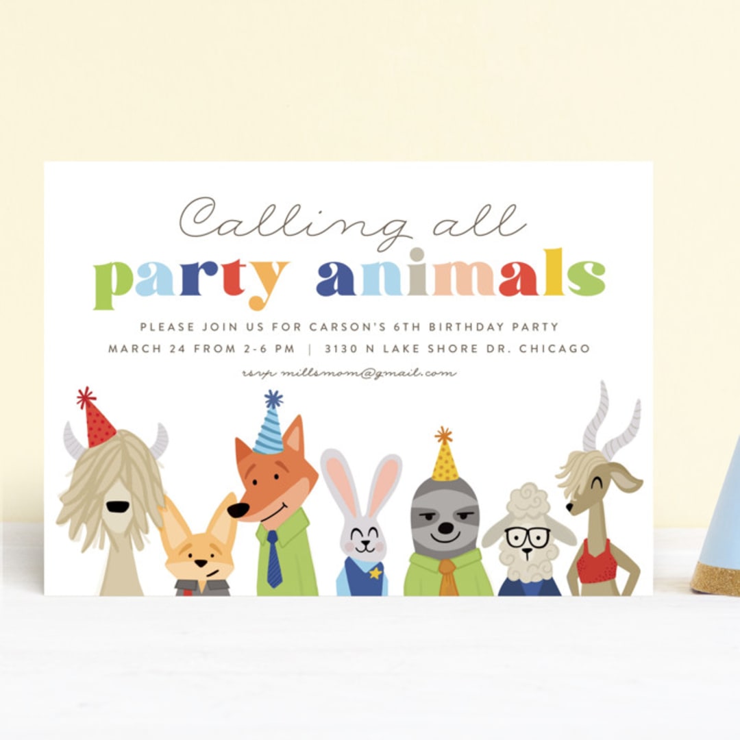 "Disney's Zootopia Friends" - Children's Birthday Party Invitations in Sugar by Jessie Steury - Front