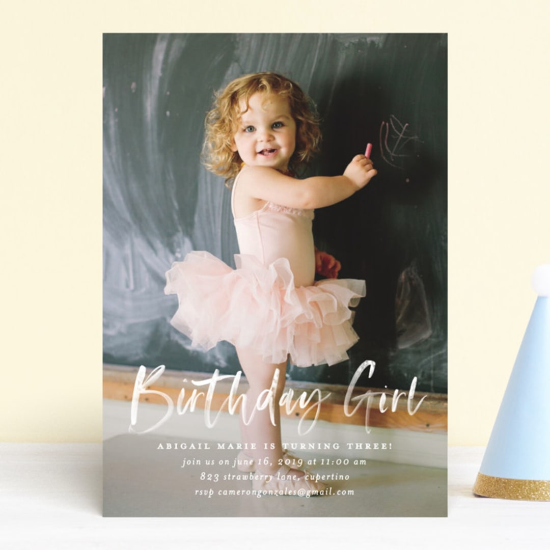 "Typography Clouds" - Children's Birthday Party Invitations in Cloud by Simona Camp - Front