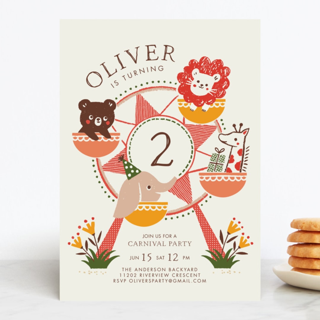 "little carnival" - Children's Birthday Party Invitations in Apple by Vivian Yiwing - Front
