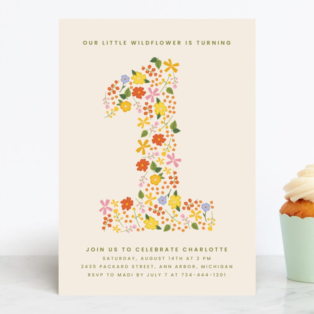 "little wildflower" - Children's Birthday Party Invitations in Vibrant by Ellen Schlegelmilch - Front