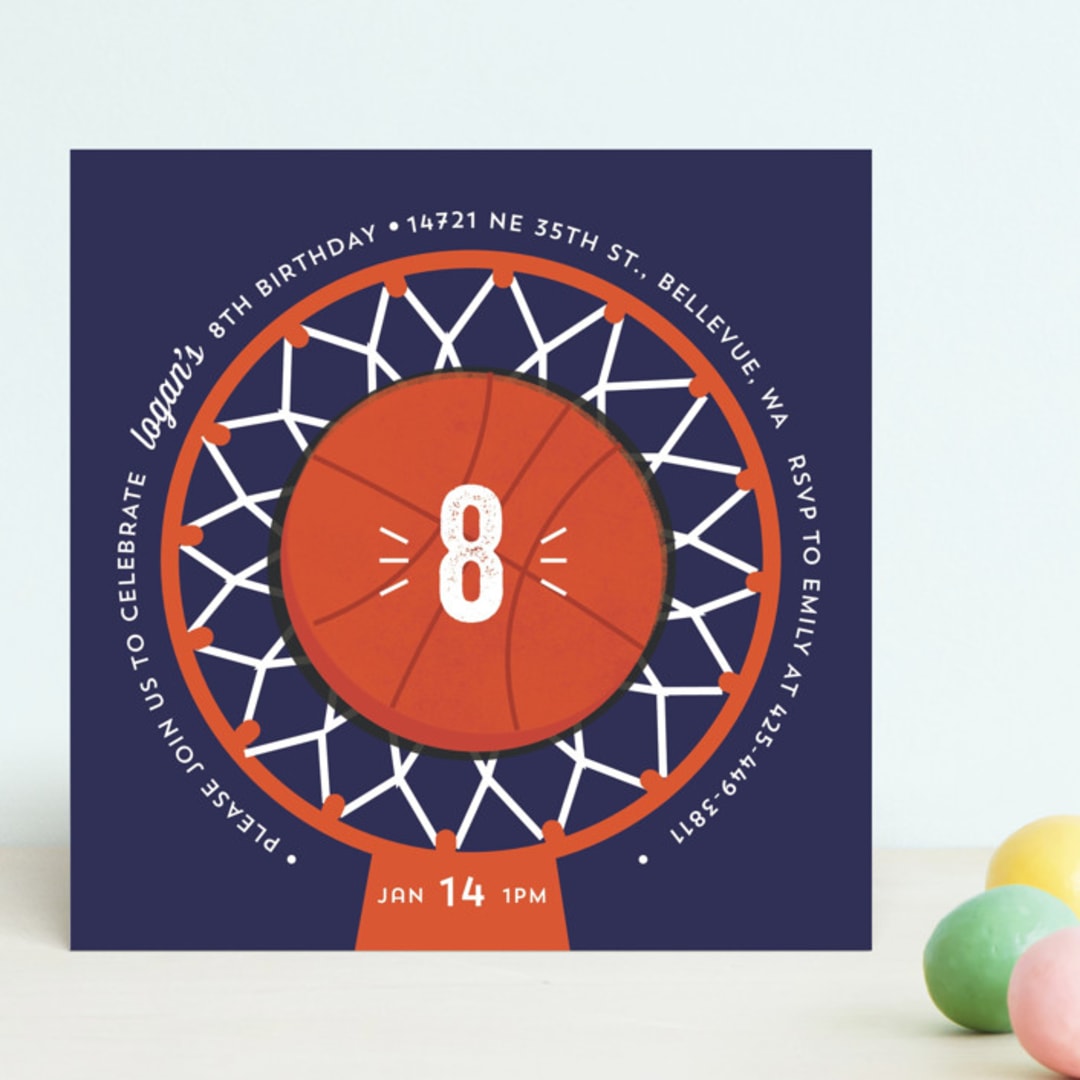 "Game Night" - Children's Birthday Party Invitations in Navy by Anupama - Front