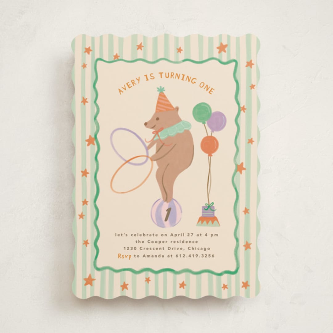 "Preppy carnival" - Children's Birthday Party Invitations in Wasabi by Creo Study - Front