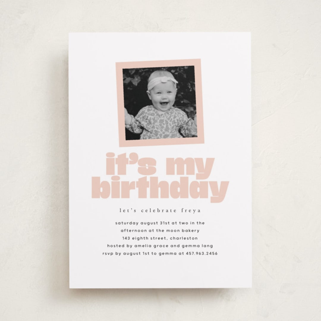"birthday photo" - Children's Birthday Party Invitations in Peony by Lori Wemple - Front
