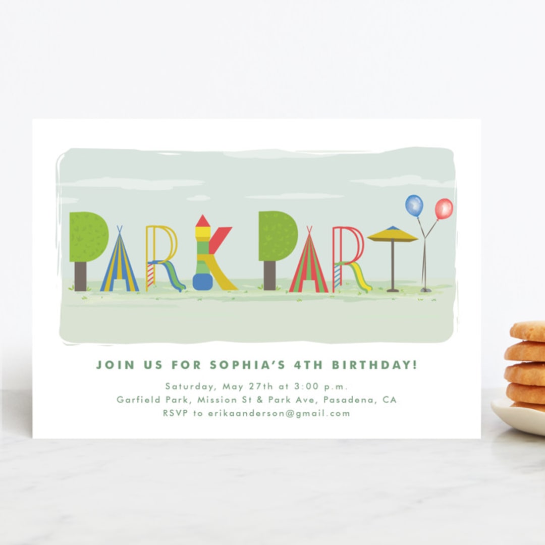 "Park Party" - Children's Birthday Party Invitations in Carnival by Tatiana Nogueiras - Front