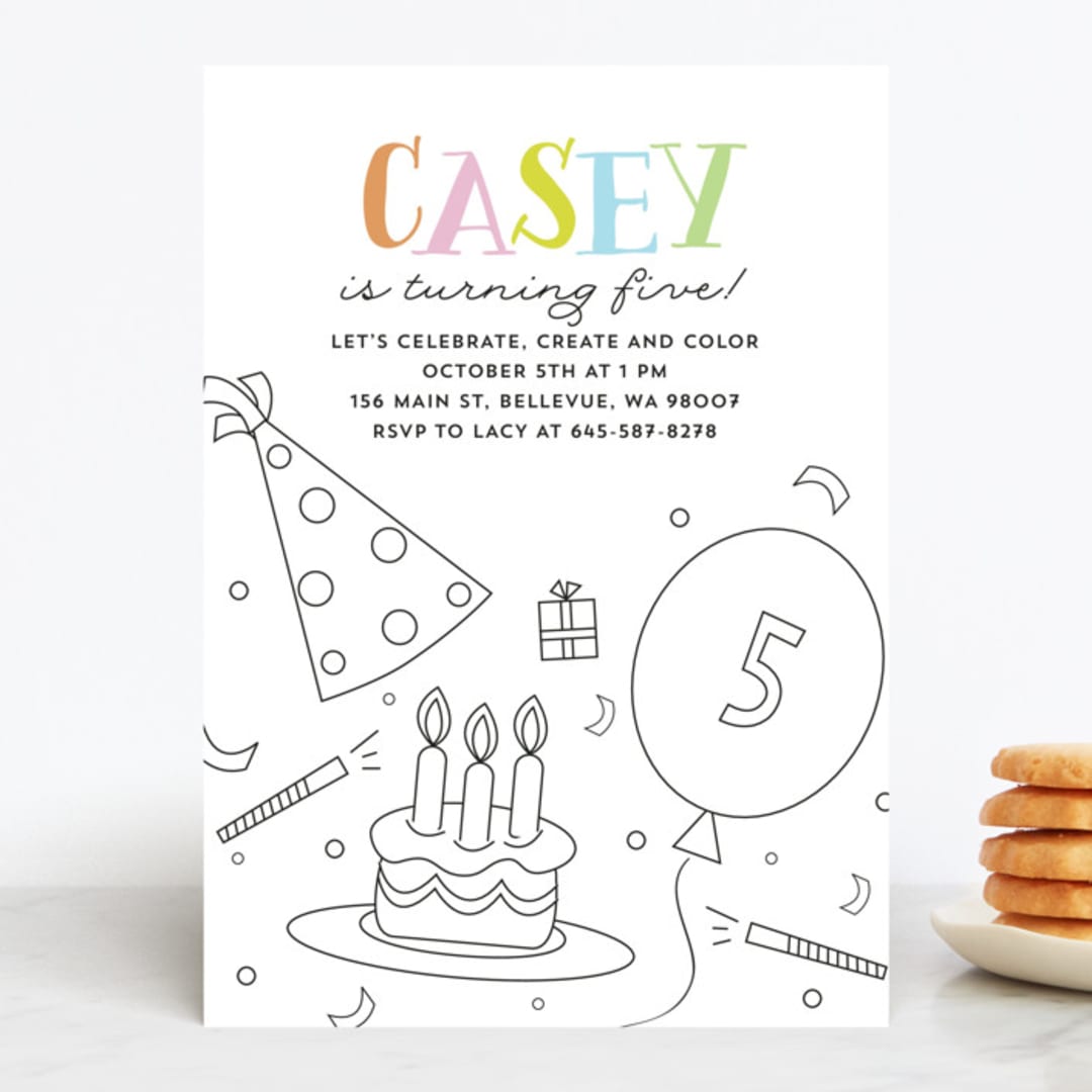 "make and color" - Children's Birthday Party Invitations in Ice Cream by Anupama - Front