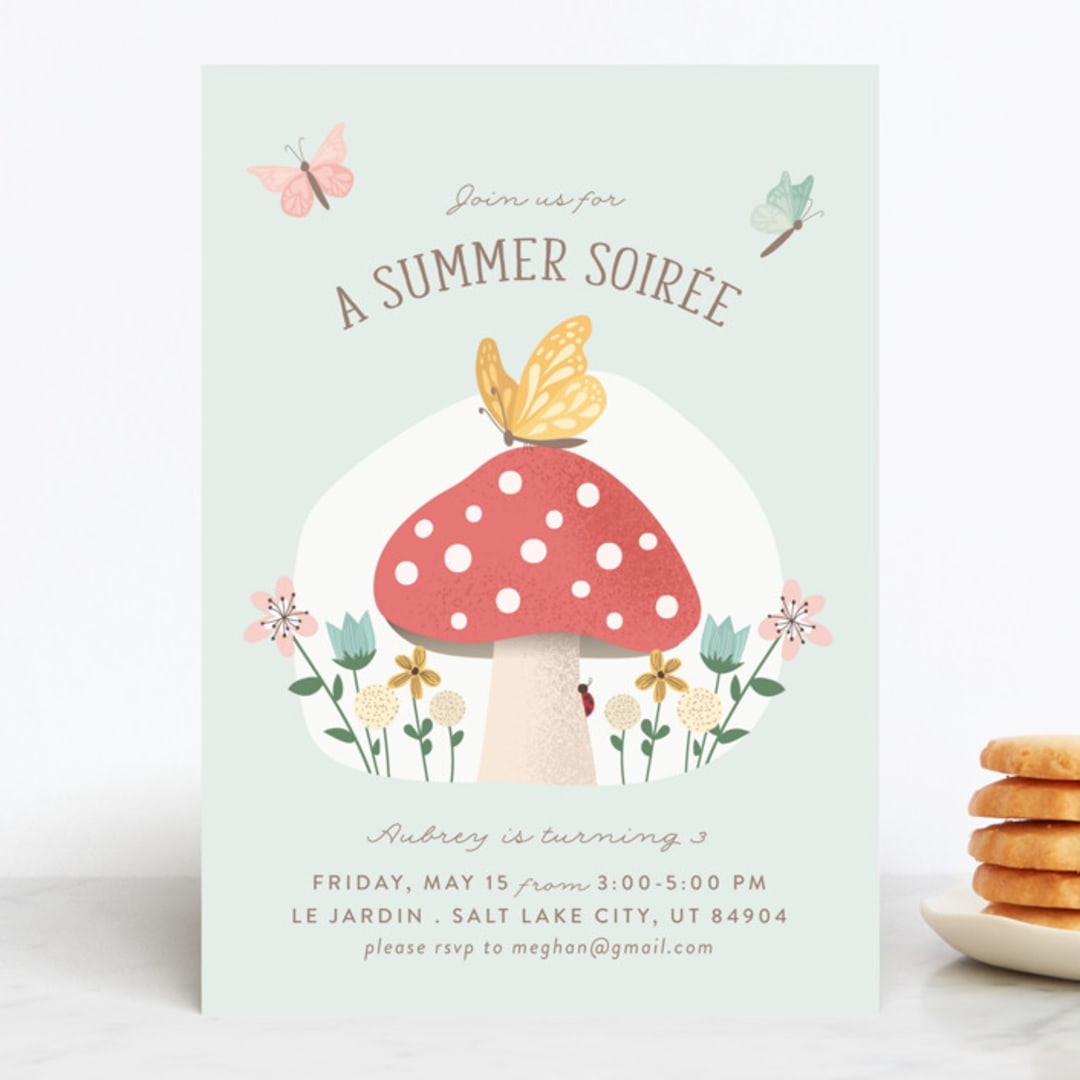 "Summer Soiree" - Children's Birthday Party Invitations in Cornflower by Joanna Griffin - Front