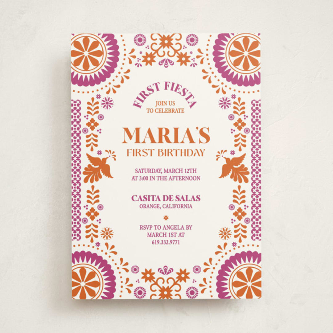 "Let's Fiesta" - Children's Birthday Party Invitations in Gumdrop by Eva Tadros - Front