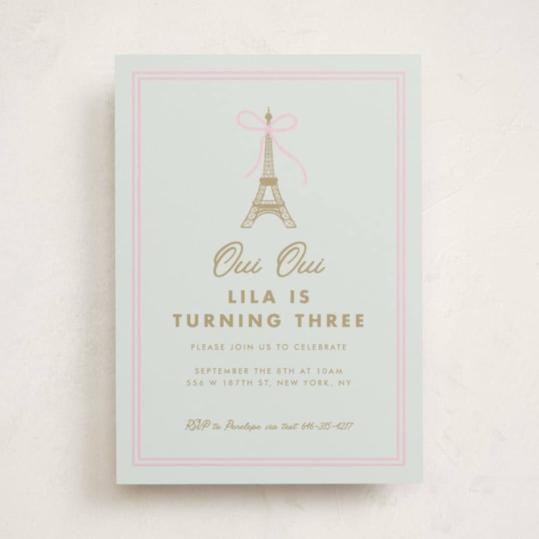 "Ooh La La" - Children's Birthday Party Invitations in Menthe by mo kelley - Front