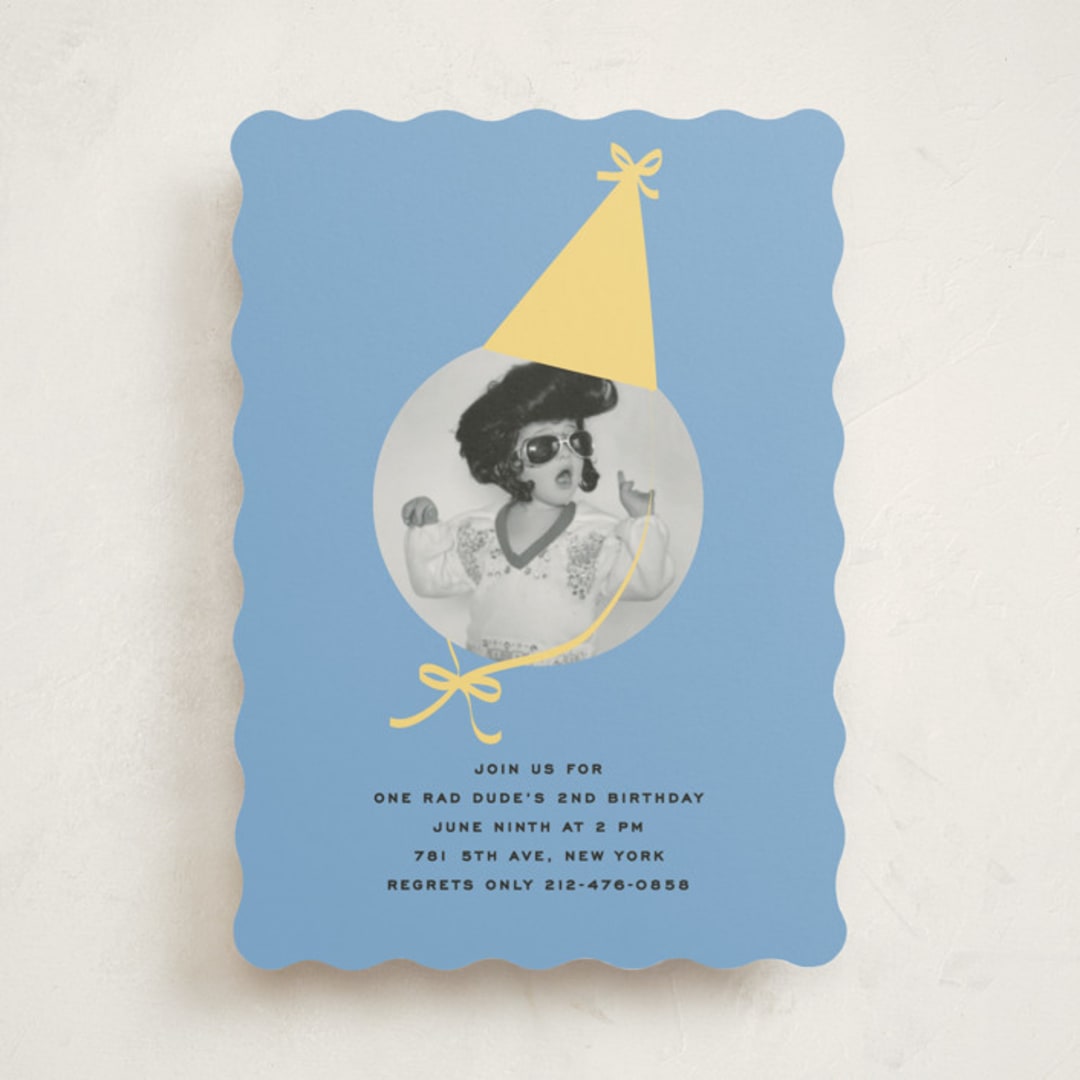 "birthday hat" - Children's Birthday Party Invitations in Lemon by Jennifer Lew - Front