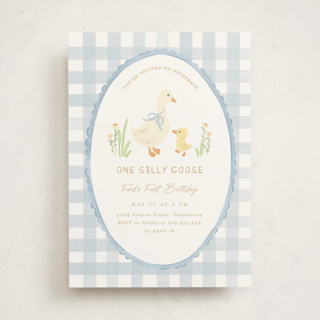 "Vintage goose" - Children's Birthday Party Invitations in Sky by Creo Study - Front