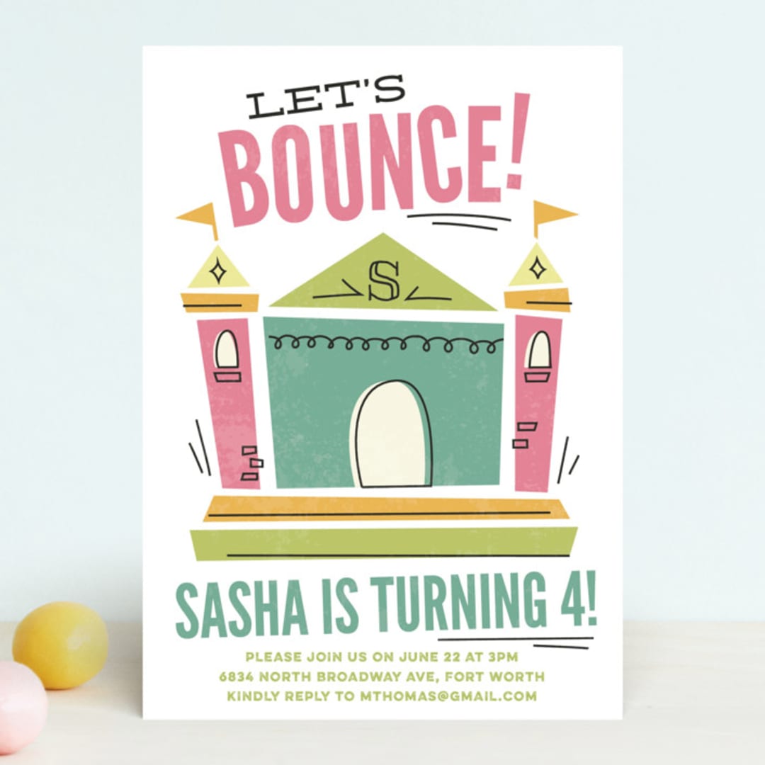 "Let's Bounce" - Children's Birthday Party Invitations in Fairy by Jessie Steury - Front