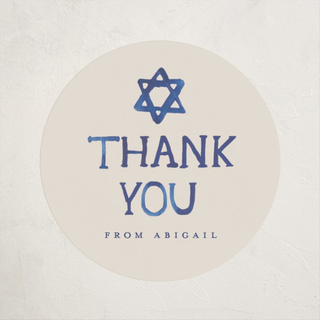 "Painted Mitzvah" - Children's Birthday Party Stickers in Butter by Teju Reval - Front