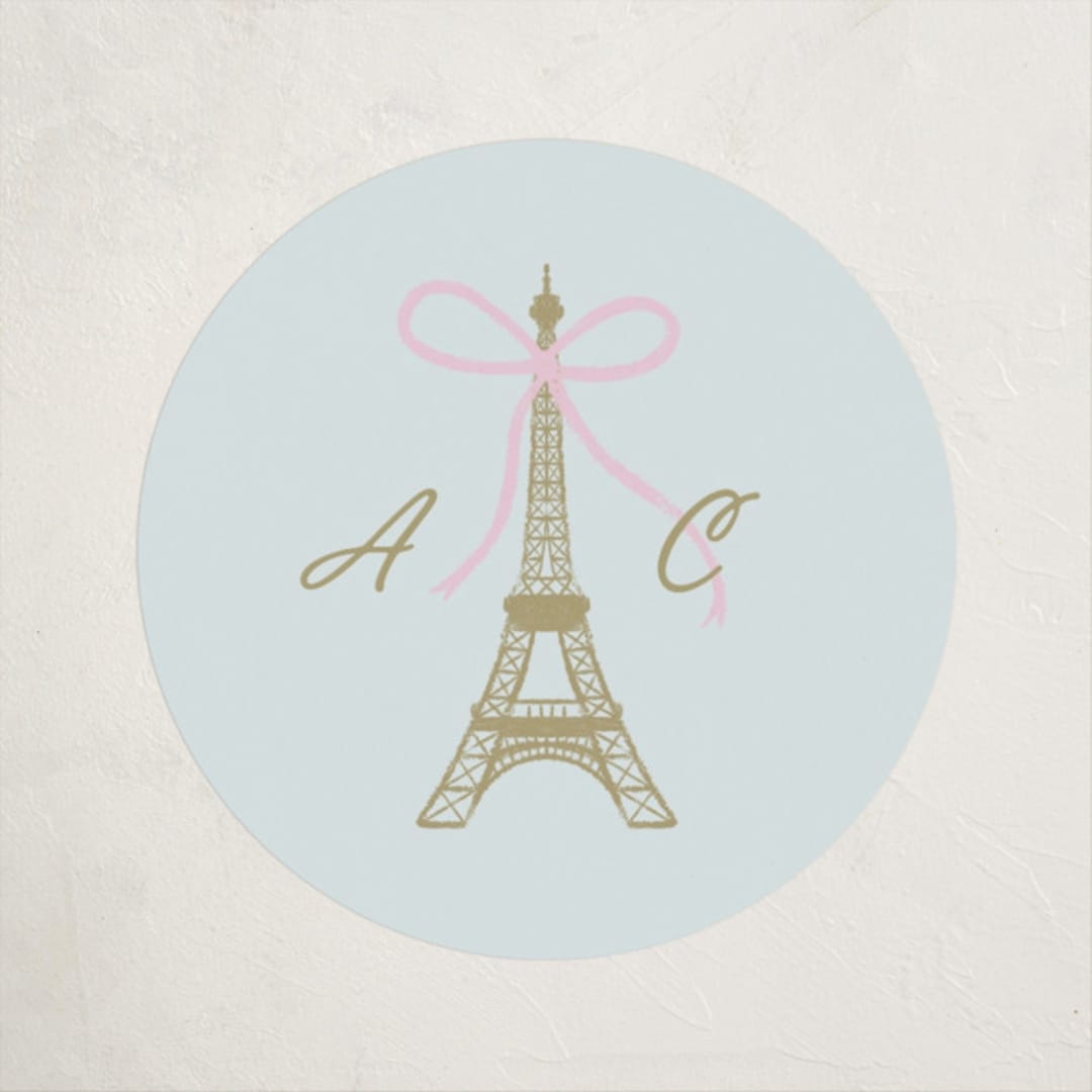 "Ooh La La" - Children's Birthday Party Stickers in Menthe by mo kelley - Front