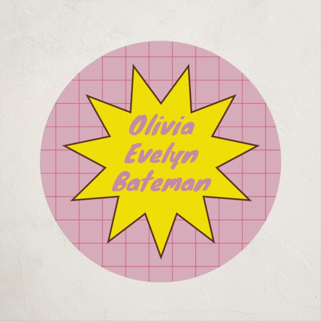 "Bitmap" - Children's Birthday Party Stickers in Strawberry by Jennifer Lew - Front