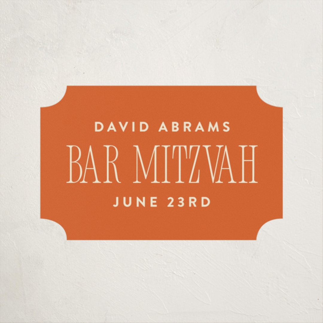 "Big Invite" - Children's Birthday Party Stickers in Pepper by Robert and Stella - Front