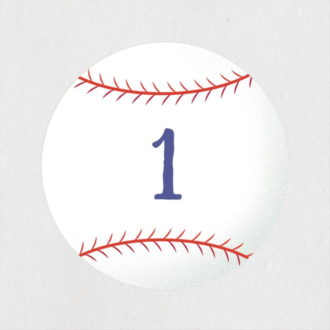 "baseball" - Children's Birthday Party Stickers in Grass by Becky Nimoy - Front