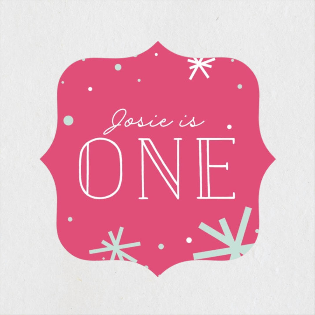 "This Is One" - Children's Birthday Party Stickers in Frost by Bethany Anderson - Front