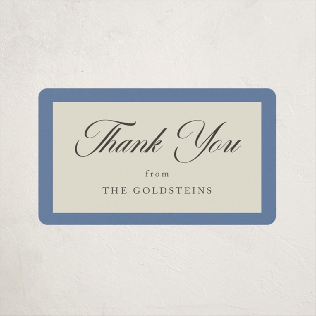 "Formal Elegance" - Children's Birthday Party Stickers in Cerulean by Morgan Kendall - Front