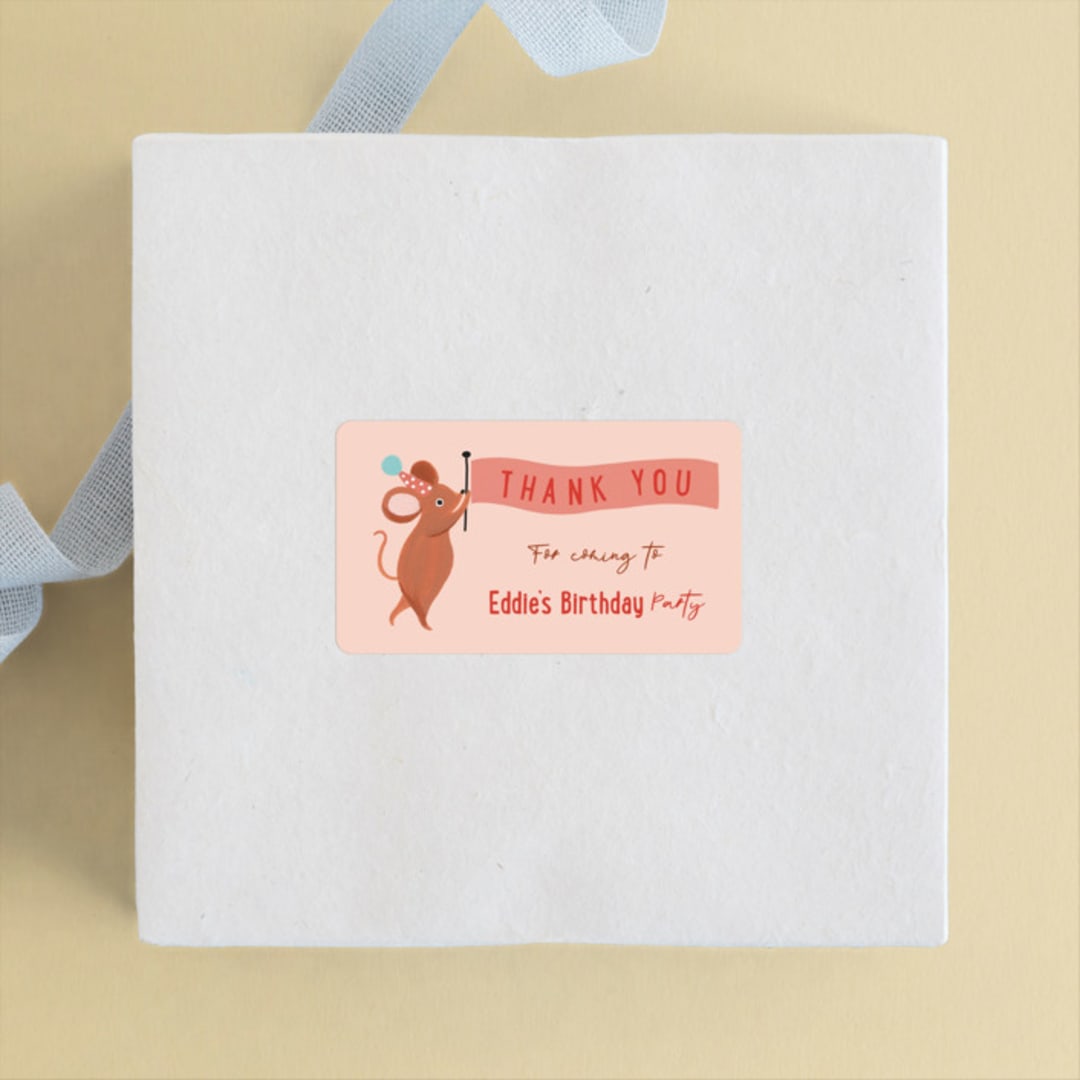 "Cake carry" - Children's Birthday Party Stickers in Strawberry Shortcake by Sarah Knight - Front