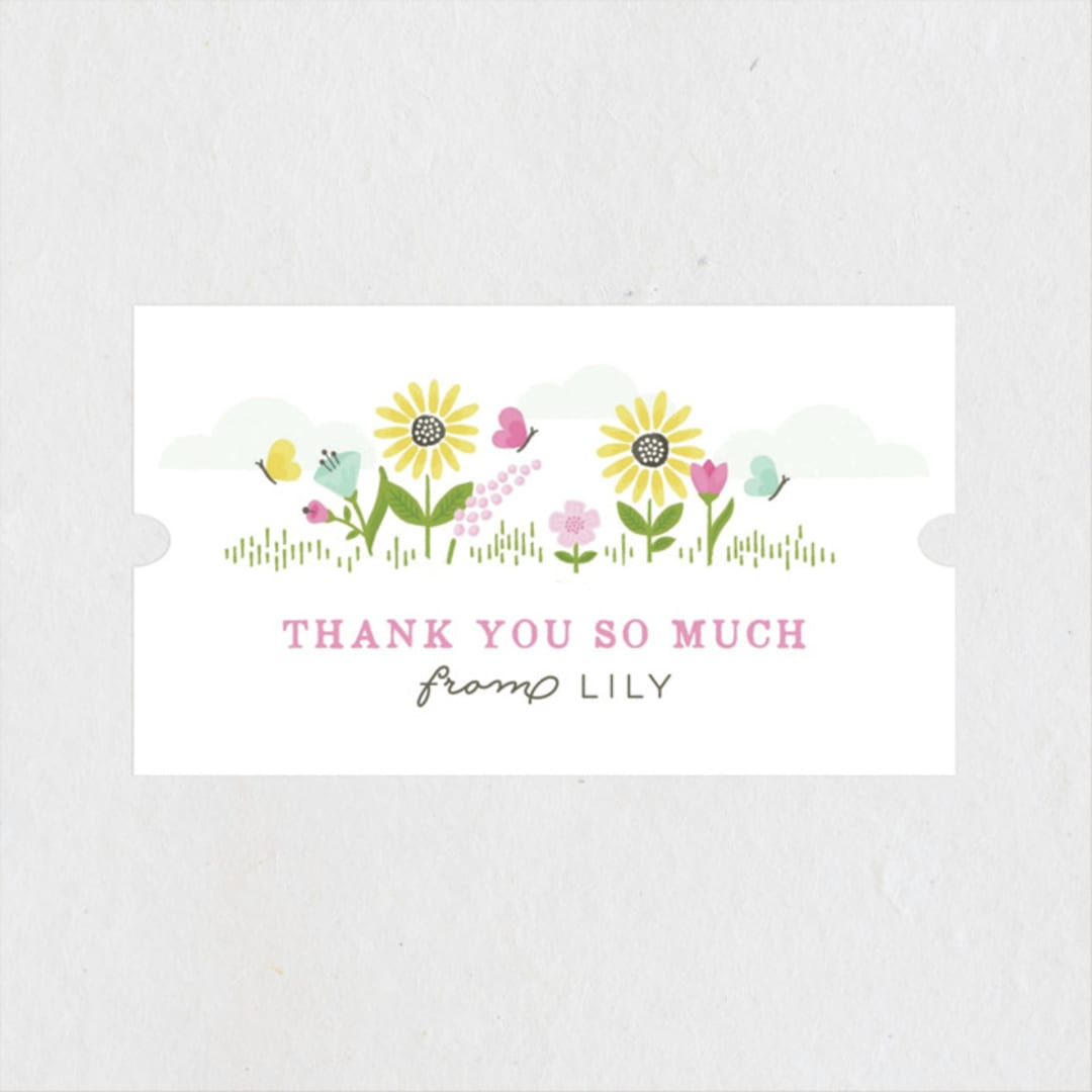 "Little Bunny" - Children's Birthday Party Stickers in Carnation by Michelle Taylor - Front
