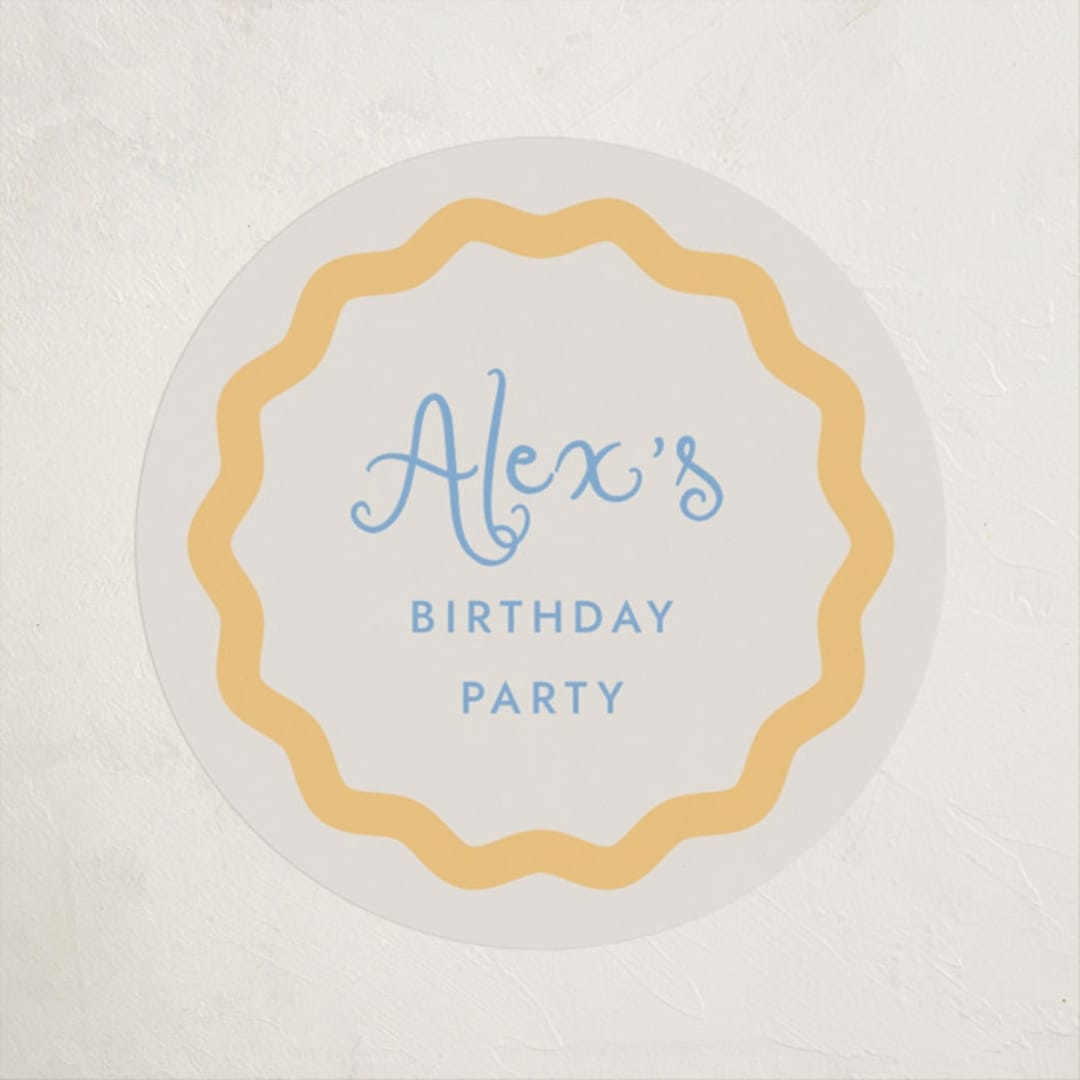 "Augusta" - Children's Birthday Party Stickers in Melon by Megan Davis - Front